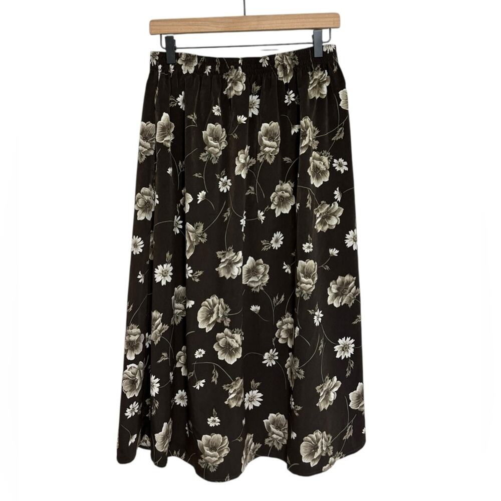 American Vintage Black Floral Midi Skirt